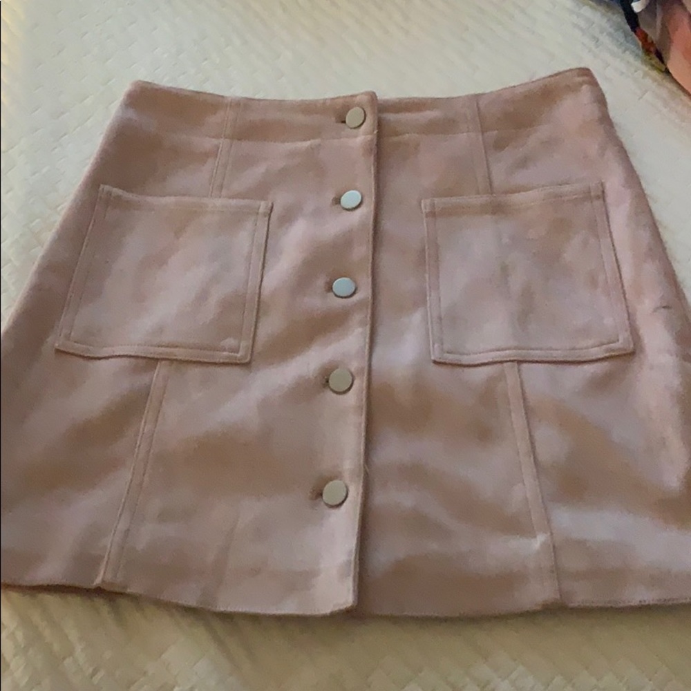 Forever 21 Pink suede button skirt